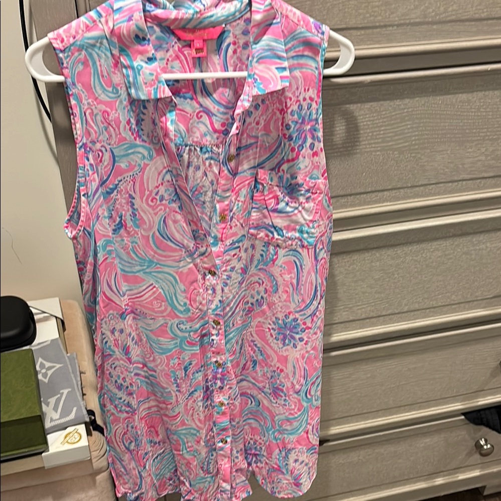Lilly Pulitzer Pink and Blue cover up  Women's